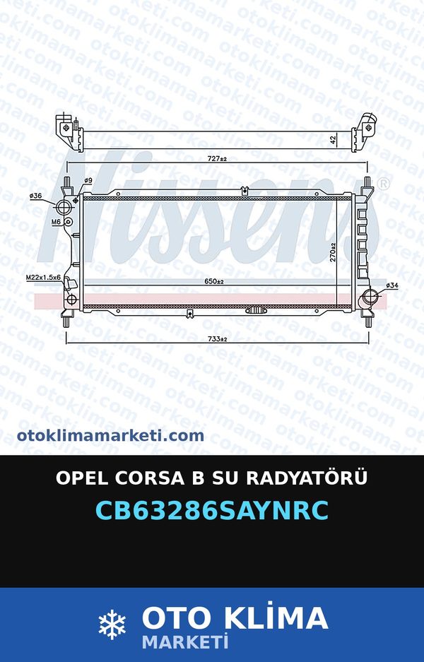 Opel Corsa B Su Radyatörü — SU RADYATÖRÜ — COOLTECH marka — Uyumlu: OPEL