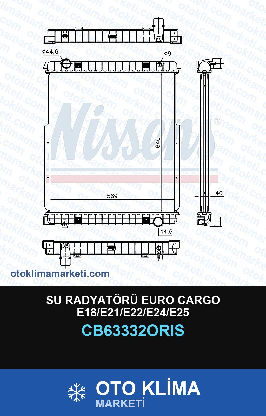 Su Radyatörü Euro Cargo E18/E21/E22/E24/E25 — SU RADYATÖRÜ — ORİS marka