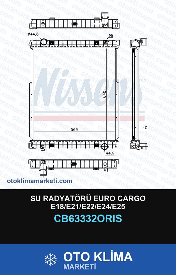 Su Radyatörü Euro Cargo E18/E21/E22/E24/E25 — SU RADYATÖRÜ — ORİS marka