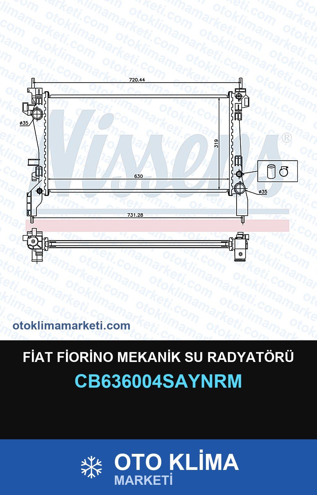 Fiat Fiorino Mekanik Su Radyatörü — SU RADYATÖRÜ — COOLTECH marka — Uyumlu: FIAT