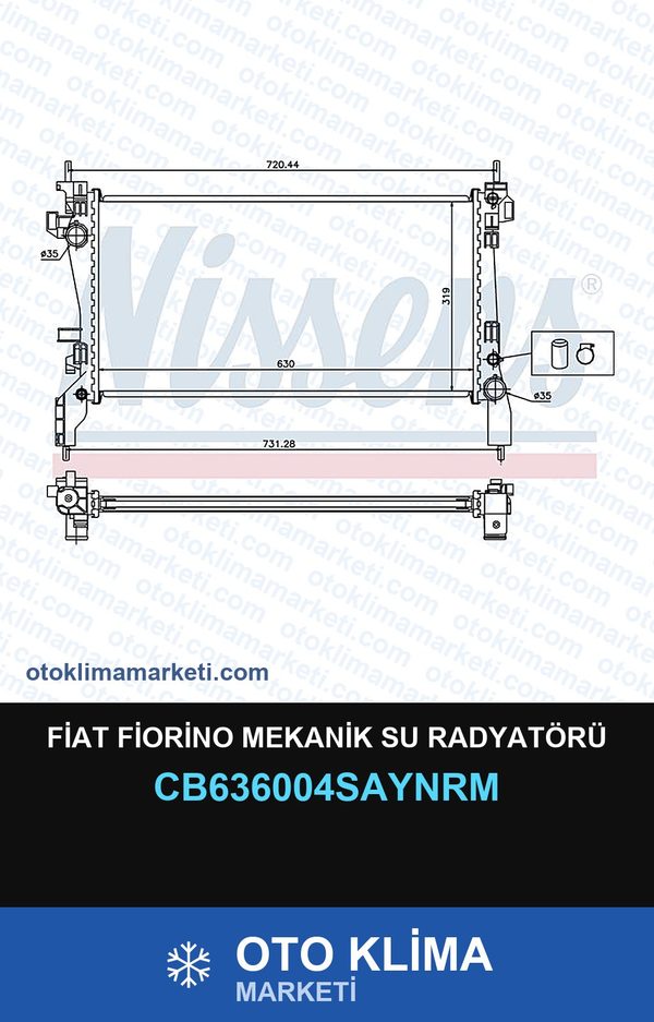 Fiat Fiorino Mekanik Su Radyatörü — SU RADYATÖRÜ — COOLTECH marka — Uyumlu: FIAT