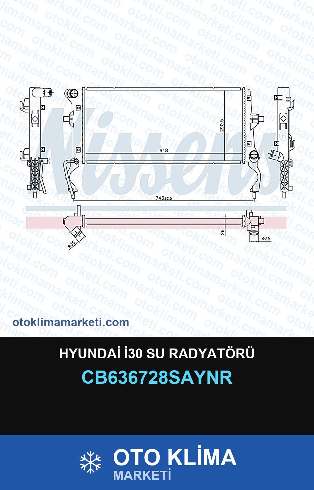 Hyundai İ30 Su Radyatörü — SU RADYATÖRÜ — UNICORE marka — Uyumlu: HYUNDAI