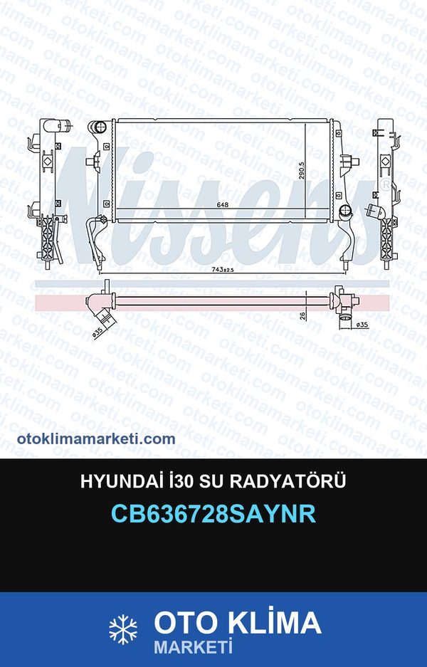 Hyundai İ30 Su Radyatörü — SU RADYATÖRÜ — UNICORE marka — Uyumlu: HYUNDAI