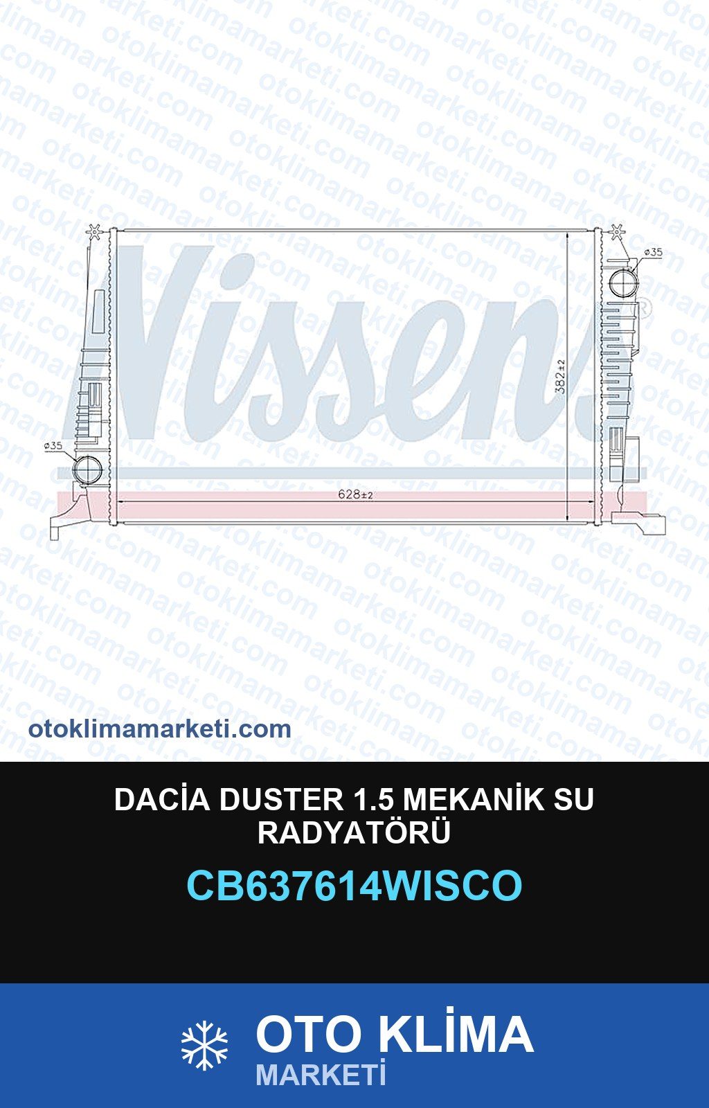 Dacia Duster 1.5 Mekanik Su Radyatörü — SU RADYATÖRÜ — WISCO marka — Uyumlu: DACIA