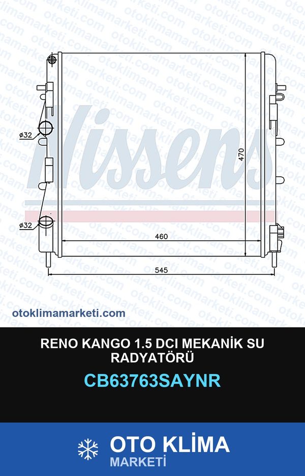 Reno Kango 1.5 DCI Mekanik Su Radyatörü — SU RADYATÖRÜ — COOLTECH marka