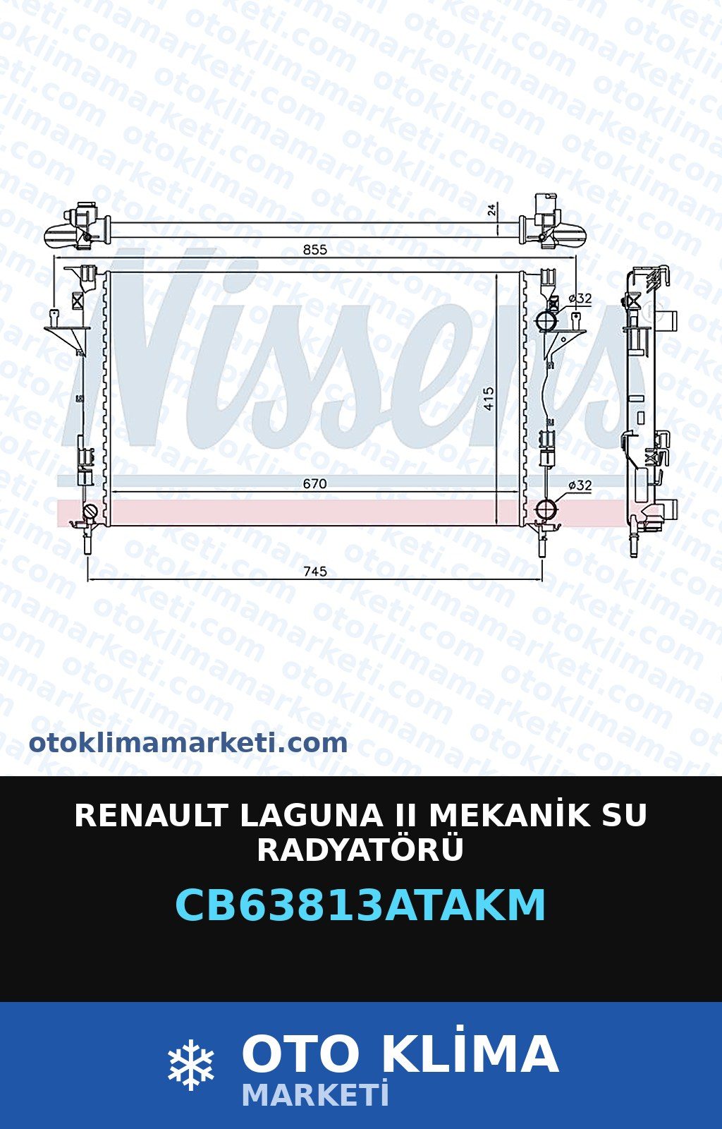 Renault Laguna II (2) Mekanik Su Radyatörü — SU RADYATÖRÜ — VEKA marka — Uyumlu: RENAULT