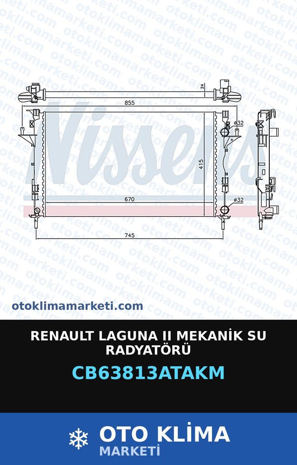 Renault Laguna II (2) Mekanik Su Radyatörü — SU RADYATÖRÜ — VEKA marka — Uyumlu: RENAULT