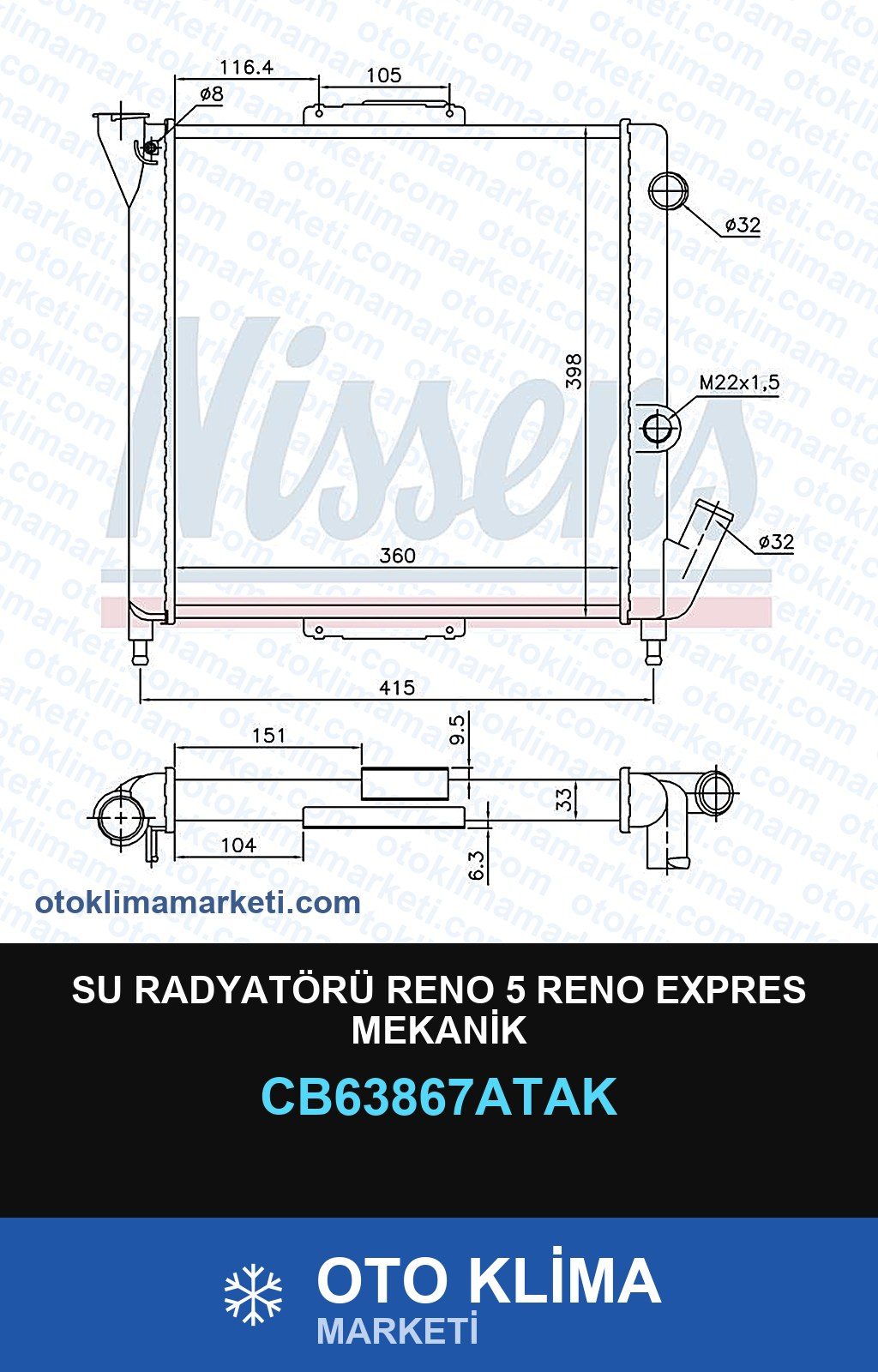 Su Radyatörü Reno 5 Reno Expres Mekanik — SU RADYATÖRÜ — VEKA marka