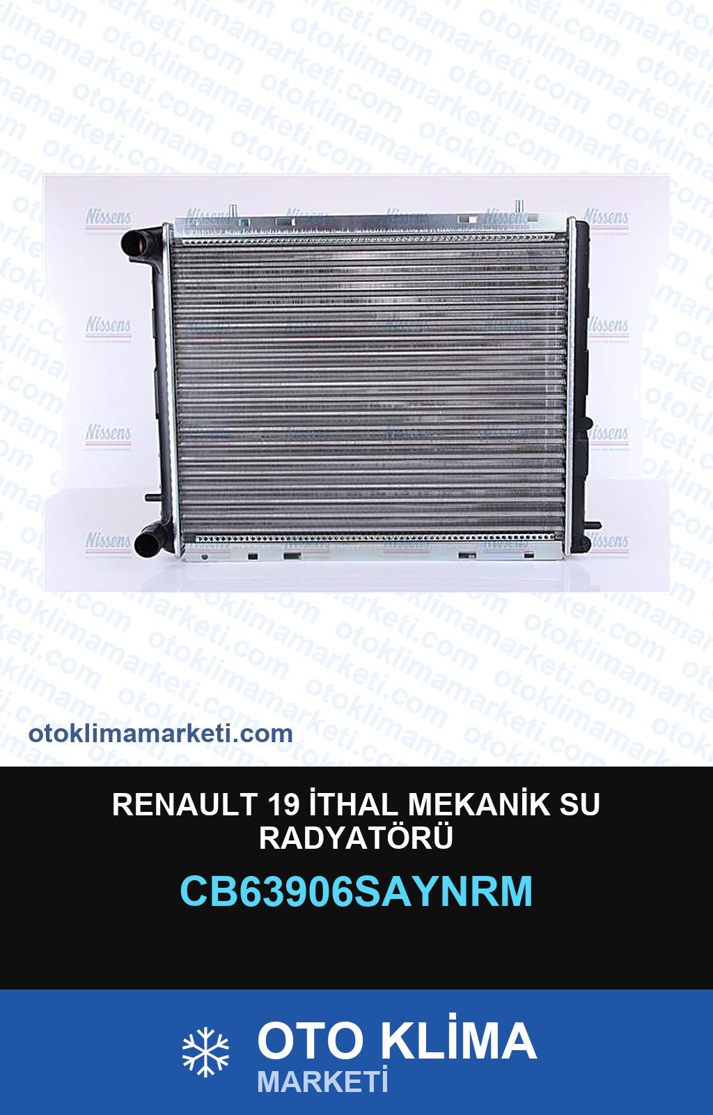 Renault 19 İthal Mekanik Su Radyatörü — SU RADYATÖRÜ — COOLTECH marka — Uyumlu: RENAULT