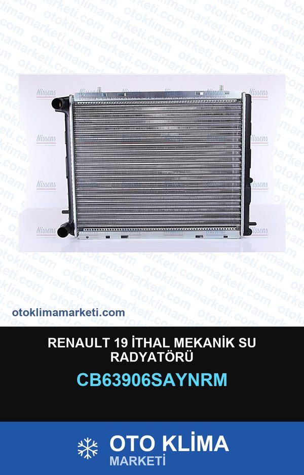 Renault 19 İthal Mekanik Su Radyatörü — SU RADYATÖRÜ — COOLTECH marka — Uyumlu: RENAULT