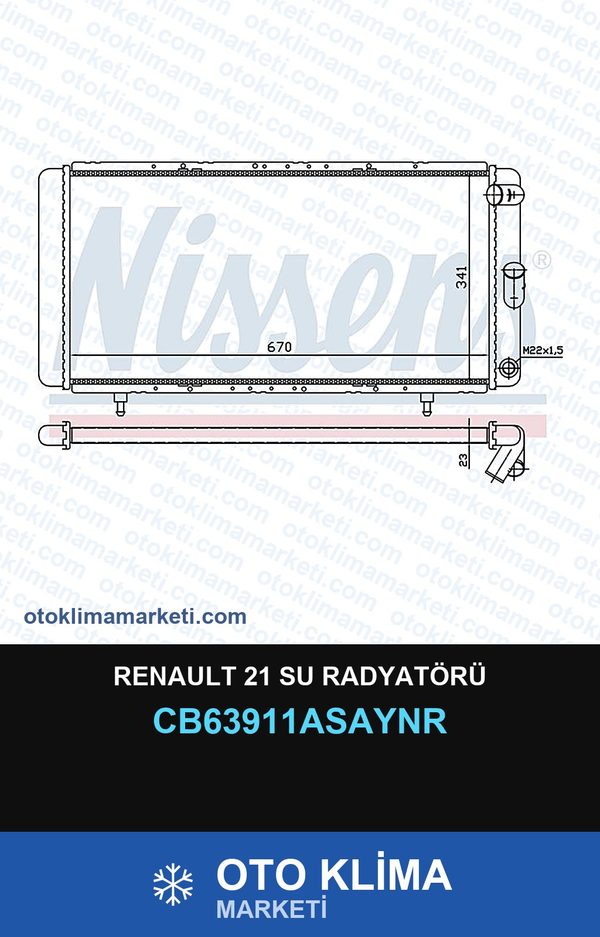 Renault 21 Su Radyatörü — SU RADYATÖRÜ — UNICORE marka — Uyumlu: RENAULT
