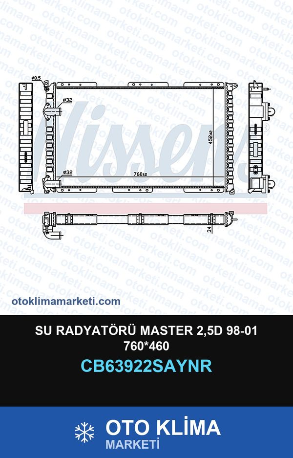 Su Radyatörü Master 2,5D 98-01 760*460 — SU RADYATÖRÜ — UNICORE marka