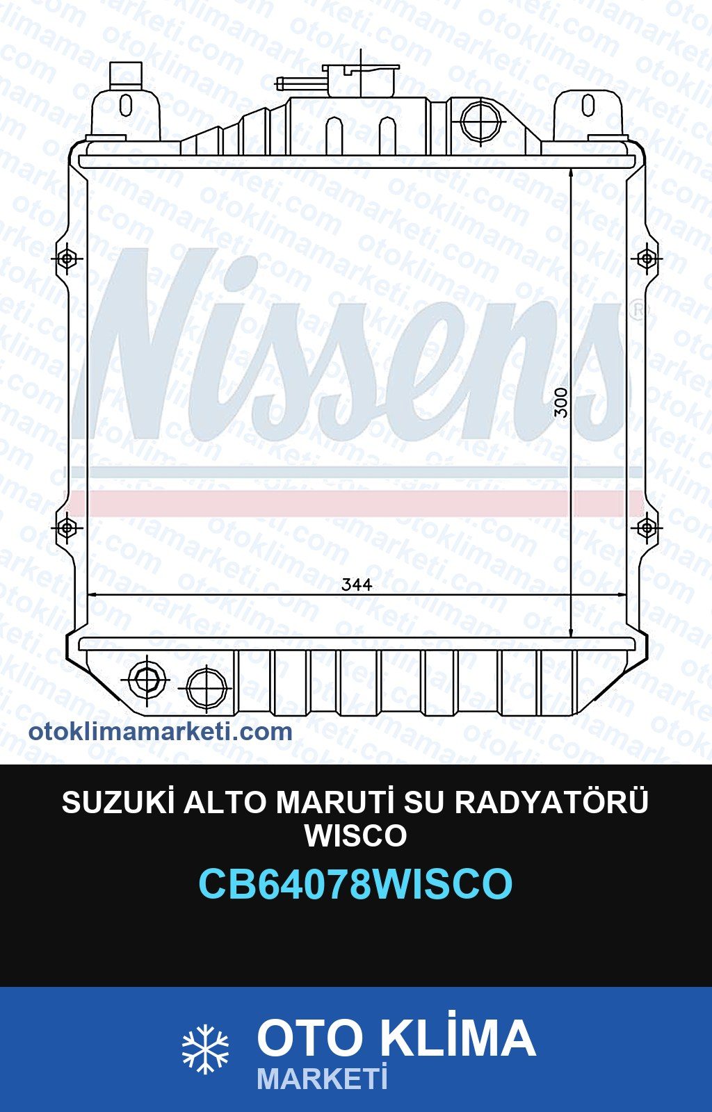 Suzuki Alto Maruti Su Radyatörü Wisco — SU RADYATÖRÜ — WISCO marka — Uyumlu: SUZUKI