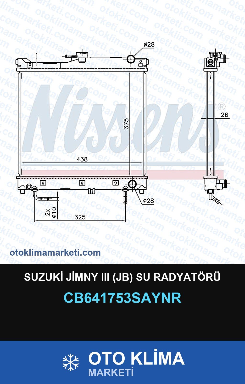 Suzuki Jimny III (3) (Jb) Su Radyatörü — SU RADYATÖRÜ — UNICORE marka — Uyumlu: SUZUKI