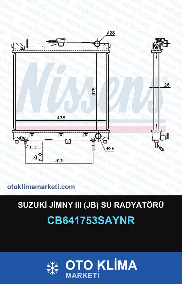 Suzuki Jimny III (3) (Jb) Su Radyatörü — SU RADYATÖRÜ — UNICORE marka — Uyumlu: SUZUKI