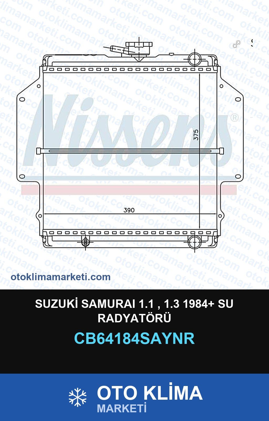 Suzuki Samuraı 1.1 , 1.3 1984+ Su Radyatörü — SU RADYATÖRÜ — UNICORE marka — Uyumlu: SUZUKI