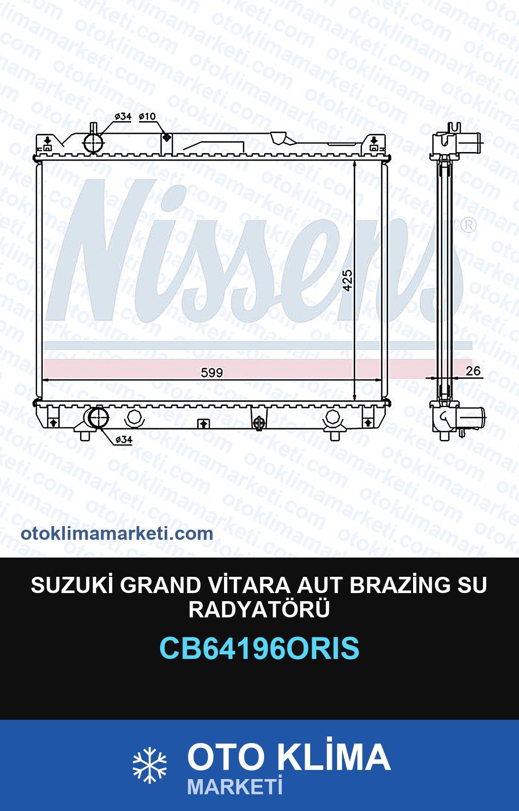 Suzuki Grand Vitara Aut Brazing Su Radyatörü | Oto Klima Marketi