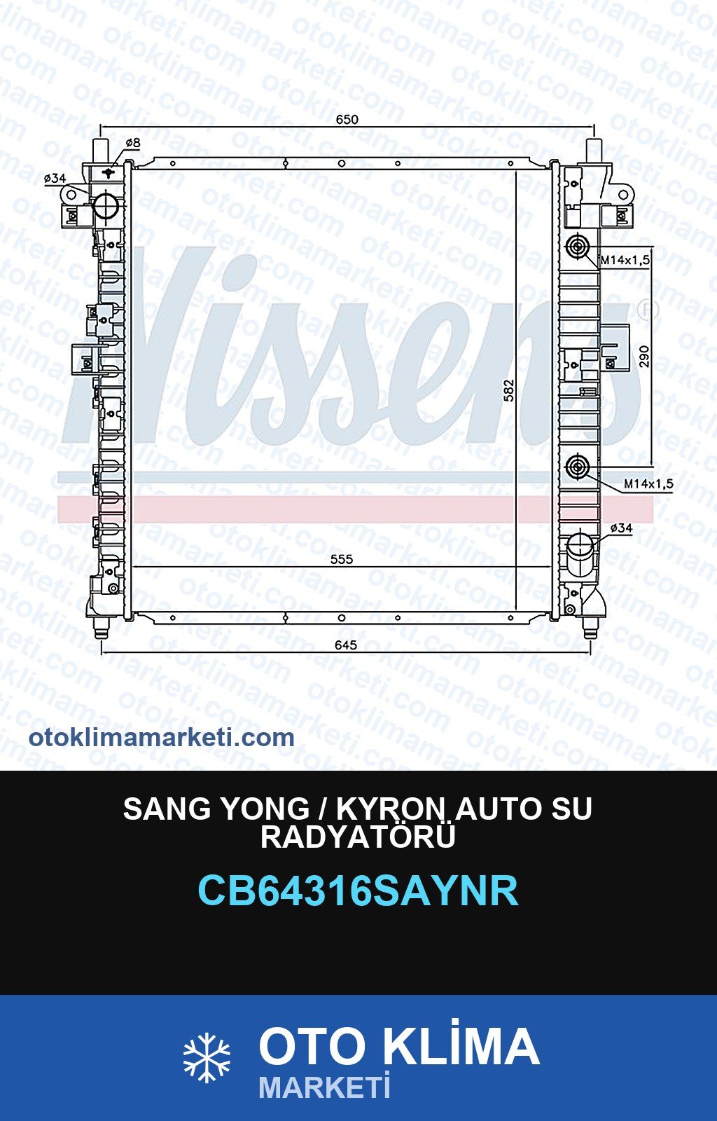 Sang Yong / Kyron Auto Su Radyatörü — SU RADYATÖRÜ — UNICORE marka