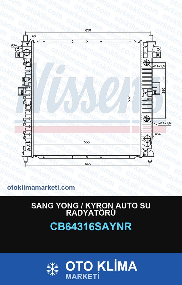 Sang Yong / Kyron Auto Su Radyatörü — SU RADYATÖRÜ — UNICORE marka