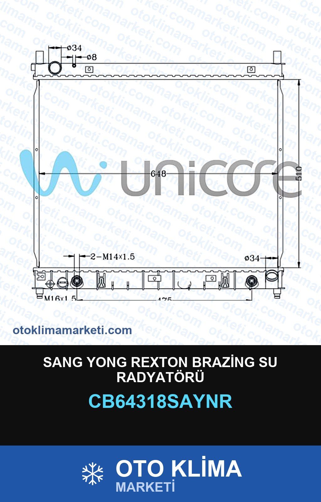 Sang Yong Rexton Brazing Su Radyatörü — SU RADYATÖRÜ — UNICORE marka