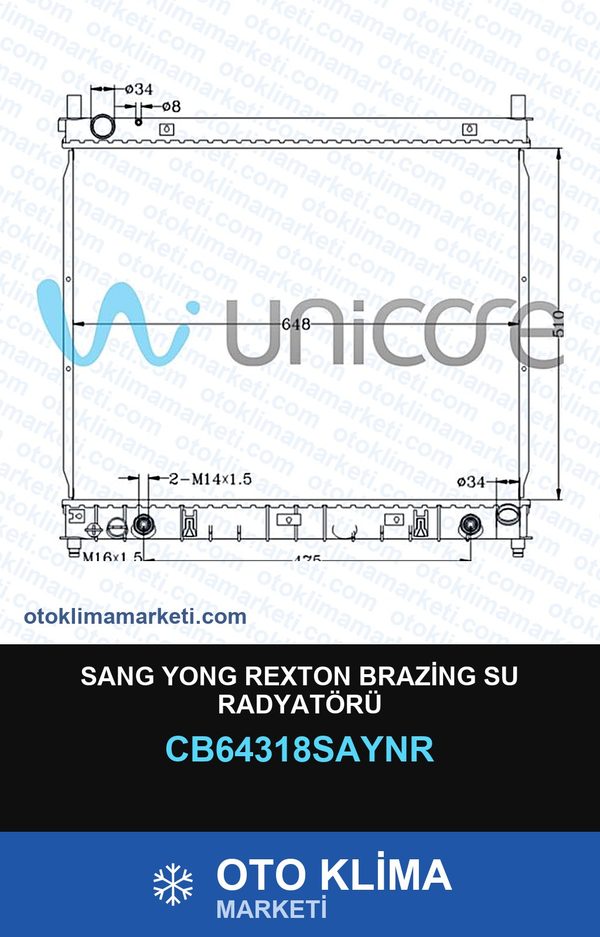 Sang Yong Rexton Brazing Su Radyatörü — SU RADYATÖRÜ — UNICORE marka