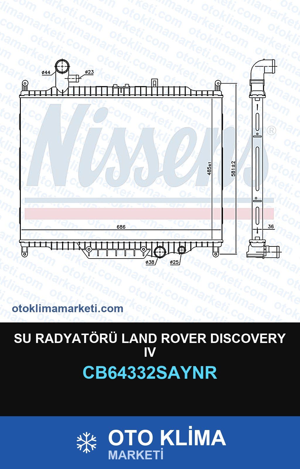 Su Radyatörü Land Rover Discovery IV (4) — SU RADYATÖRÜ — UNICORE marka — Uyumlu: LAND ROVER, ROVER