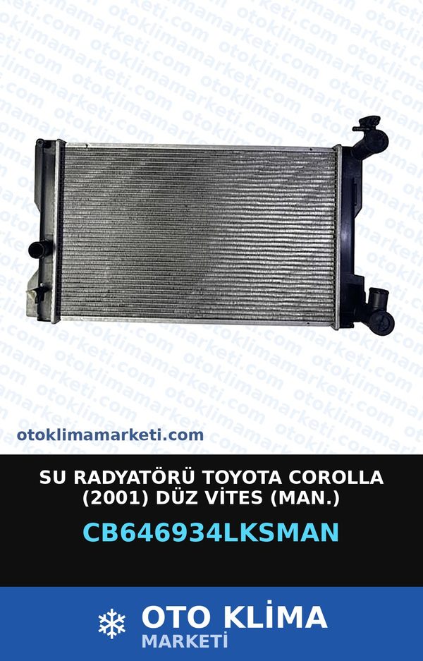 Su Radyatörü Toyota Corolla (2001) Düz Vites (MAN.) — SU RADYATÖRÜ — LKS marka — Uyumlu: MAN, TOYOTA