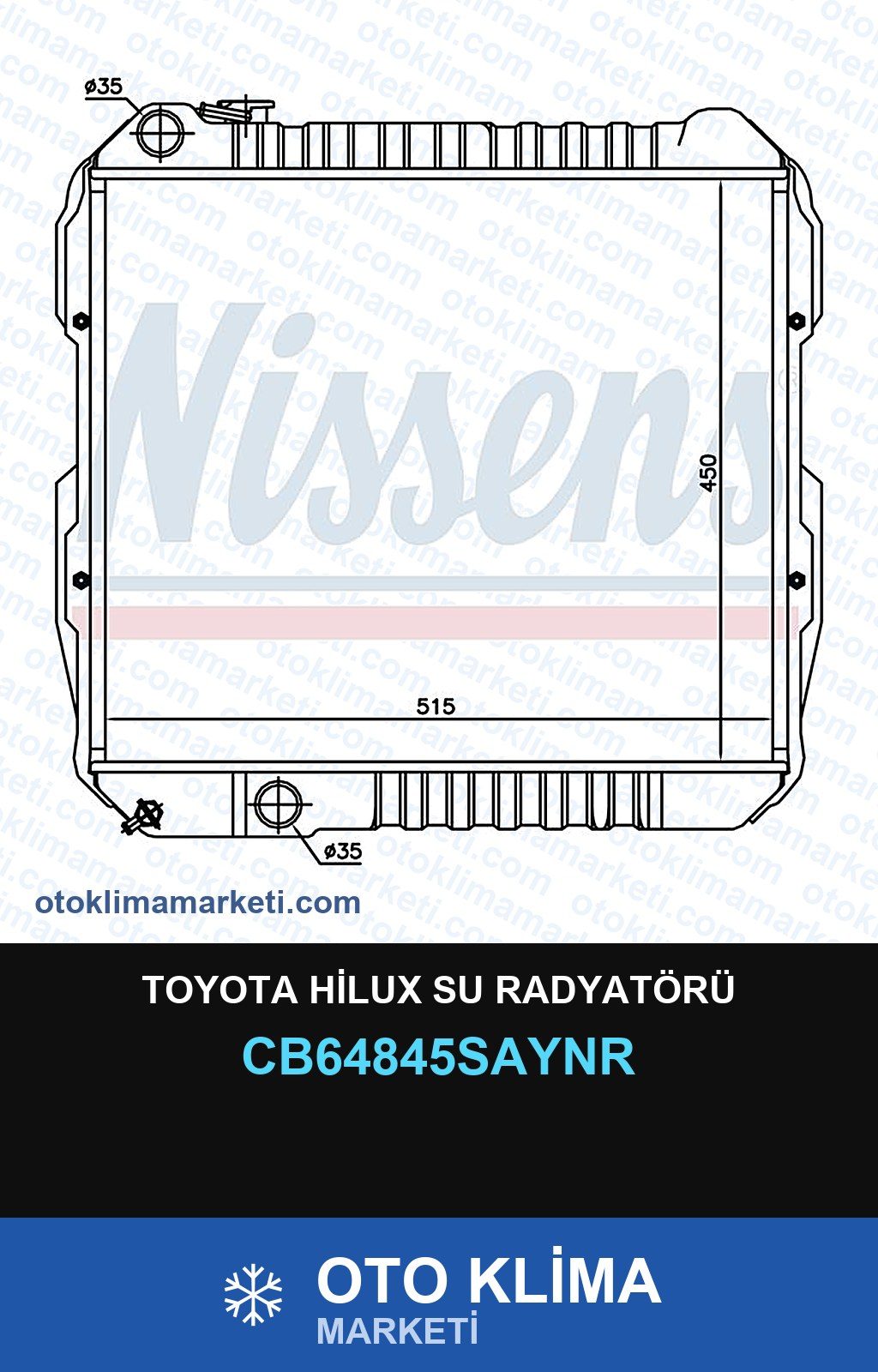 Toyota Hilux Su Radyatörü — SU RADYATÖRÜ — UNICORE marka — Uyumlu: TOYOTA