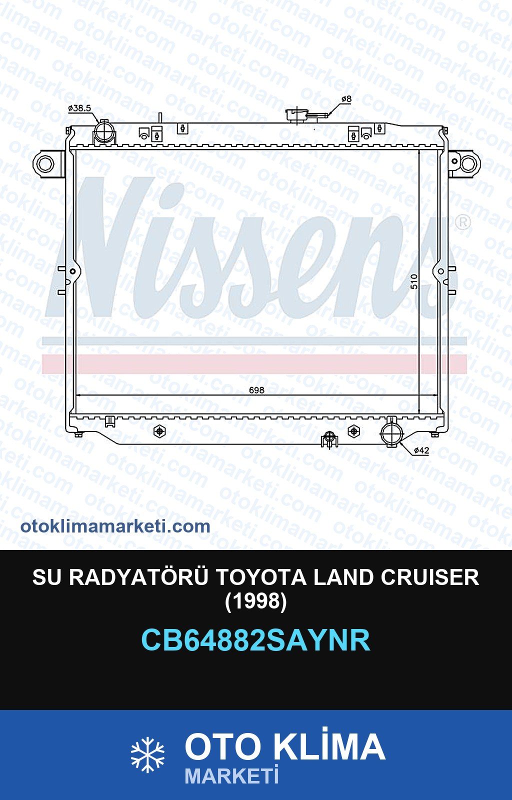 Su Radyatörü Toyota Land Cruıser (1998) — SU RADYATÖRÜ — UNICORE marka — Uyumlu: TOYOTA