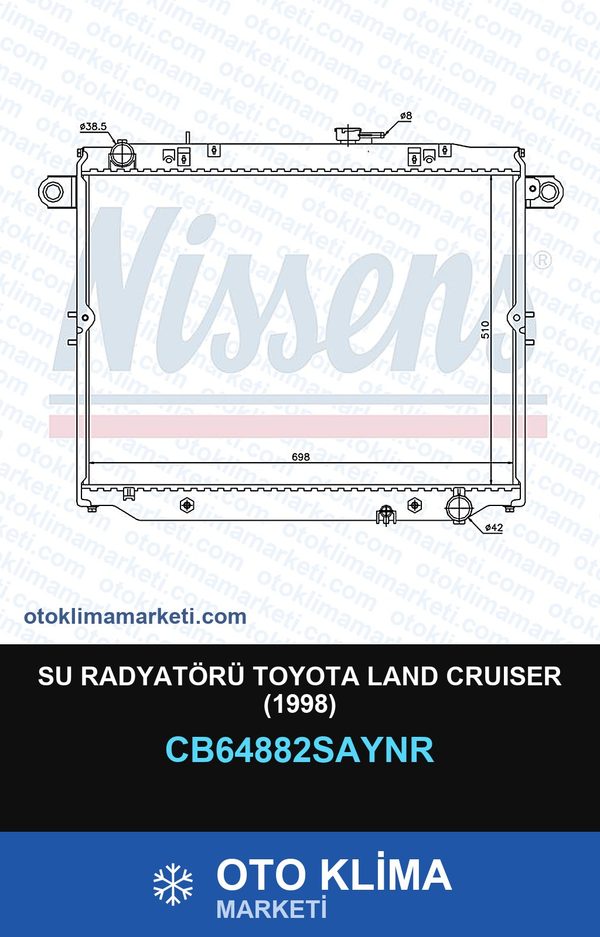 Su Radyatörü Toyota Land Cruıser (1998) — SU RADYATÖRÜ — UNICORE marka — Uyumlu: TOYOTA