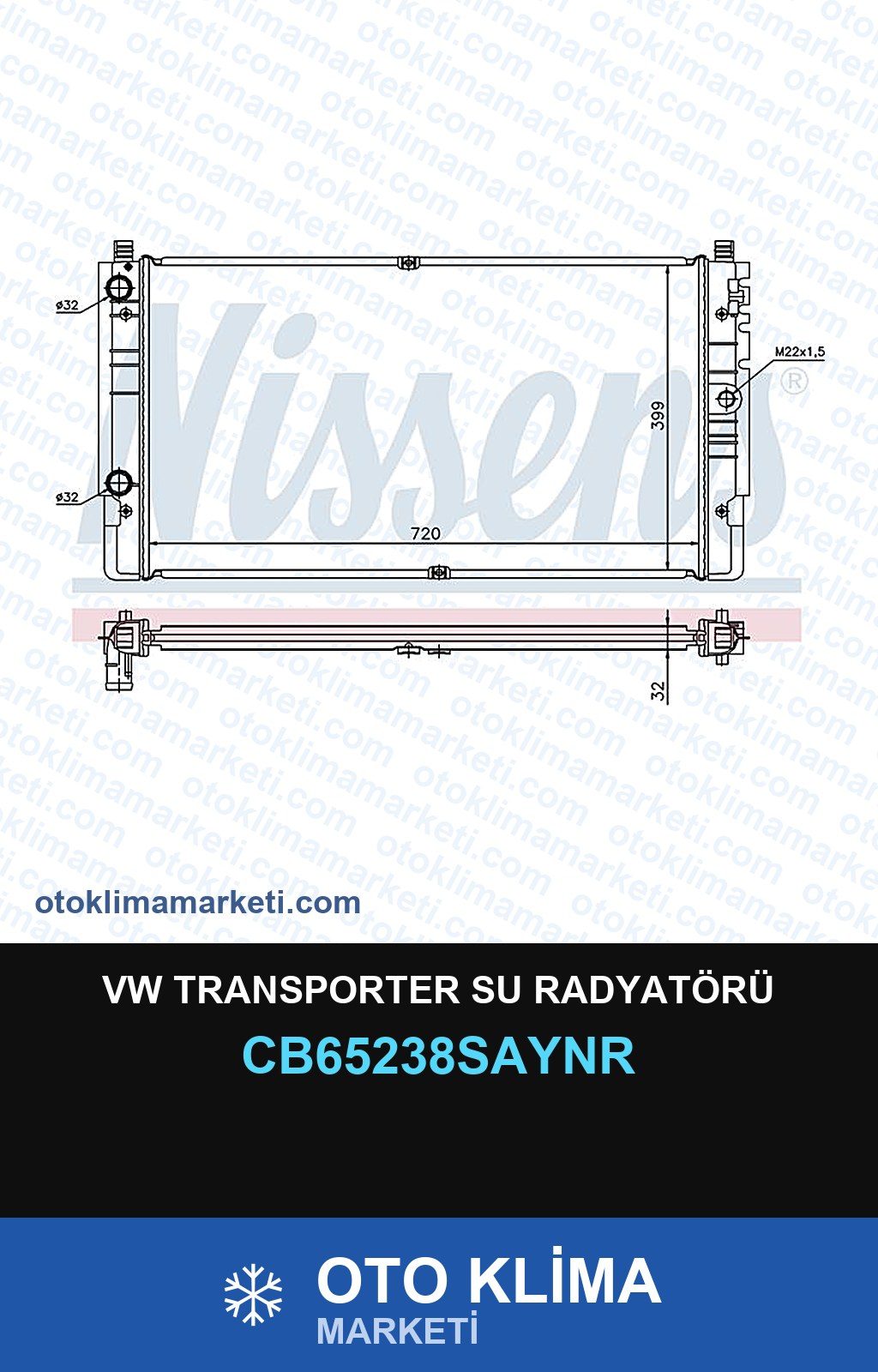 VW Transporter Su Radyatörü — SU RADYATÖRÜ — UNICORE marka — Uyumlu: VOLKSWAGEN