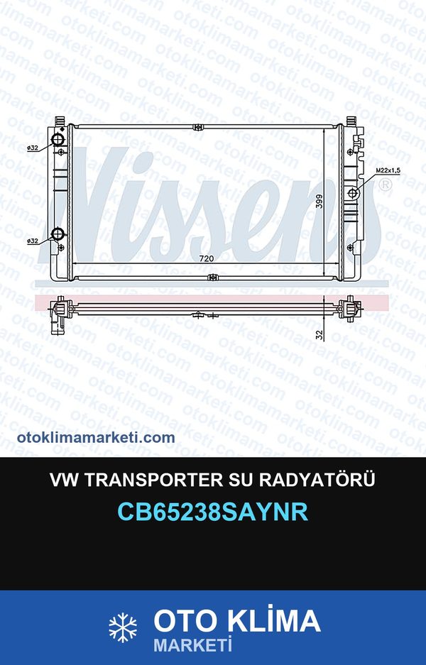 VW Transporter Su Radyatörü — SU RADYATÖRÜ — UNICORE marka — Uyumlu: VOLKSWAGEN