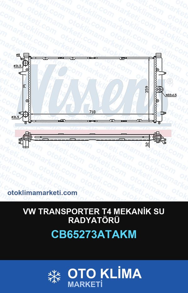 VW Transporter T4 Mekanik Su Radyatörü — SU RADYATÖRÜ — VEKA marka — Uyumlu: VOLKSWAGEN