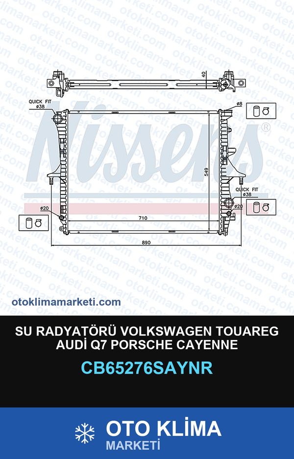 Su Radyatörü Volkswagen Touareg Audi Q7 Porsche Cayenne — SU RADYATÖRÜ — UNICORE marka — Uyumlu: AUDI, PORSCHE, VOLKSWAGEN
