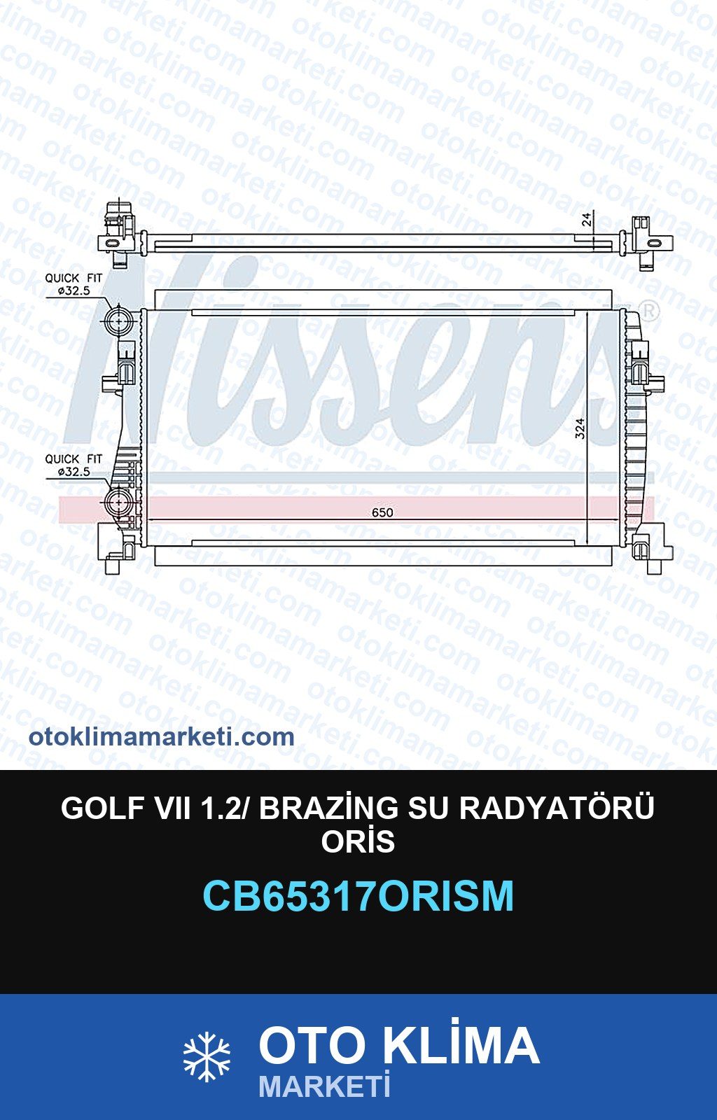 Golf VII (7) 1.2/ Brazing Su Radyatörü Oris — SU RADYATÖRÜ — ORİS marka