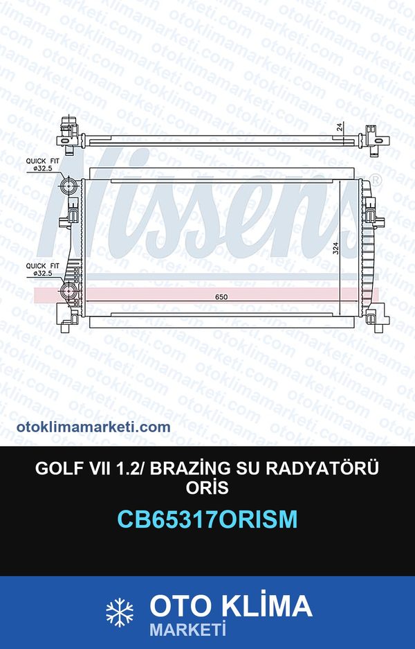 Golf VII (7) 1.2/ Brazing Su Radyatörü Oris — SU RADYATÖRÜ — ORİS marka