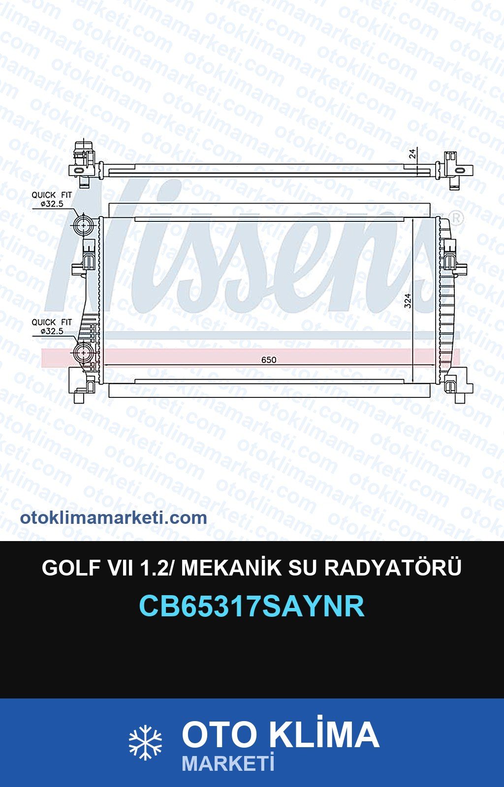 Golf VII (7) 1.2/ Mekanik Su Radyatörü — SU RADYATÖRÜ — COOLTECH marka