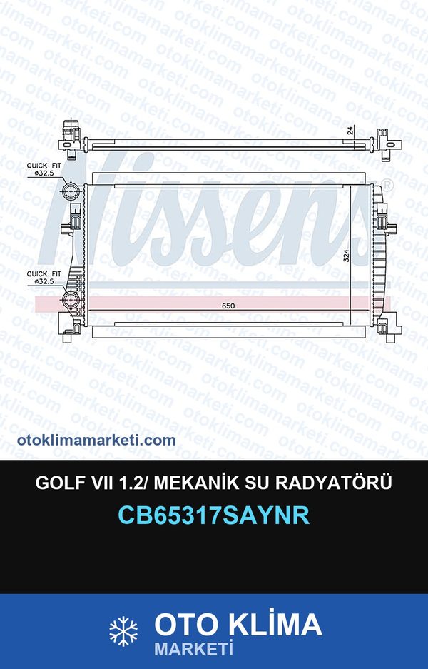 Golf VII (7) 1.2/ Mekanik Su Radyatörü — SU RADYATÖRÜ — COOLTECH marka