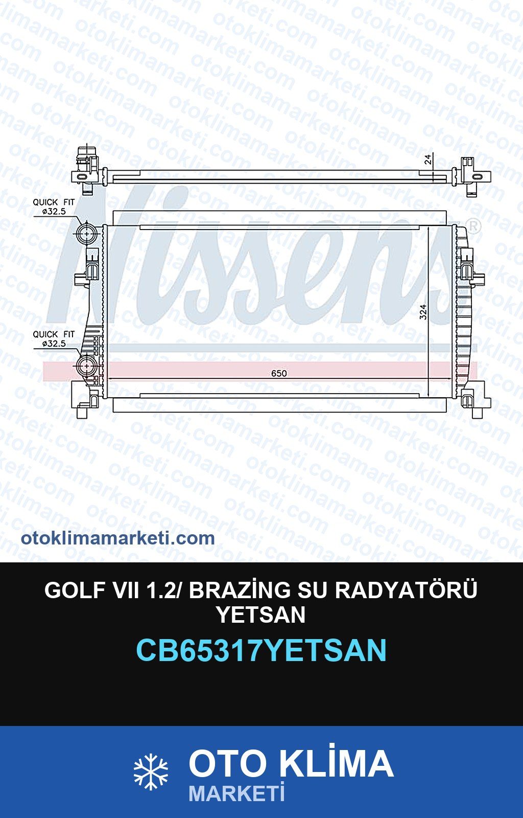 Golf VII (7) 1.2/ Brazing Su Radyatörü Yetsan — SU RADYATÖRÜ — YETSAN marka
