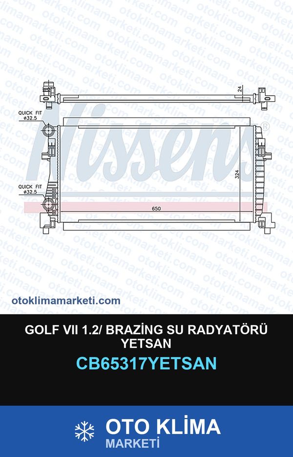 Golf VII (7) 1.2/ Brazing Su Radyatörü Yetsan — SU RADYATÖRÜ — YETSAN marka