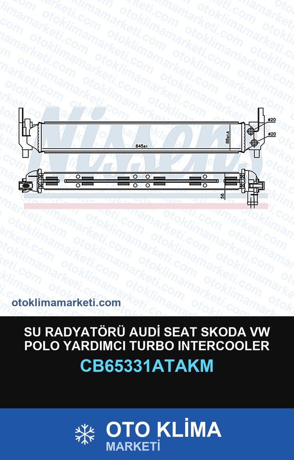 Su Radyatörü Audi Seat Skoda VW Polo Yardımcı Turbo Intercooler Veka — SU RADYATÖRÜ — VEKA marka — Uyumlu: AUDI, SEAT, SKODA