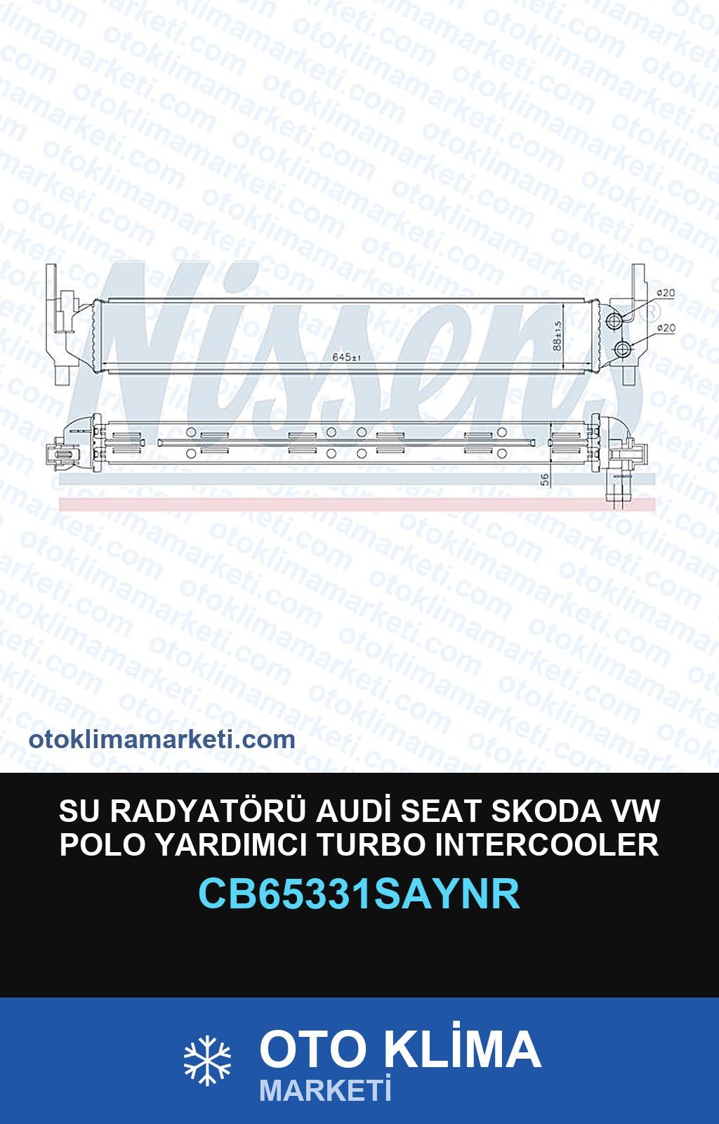 Su Radyatörü Audi Seat Skoda VW Polo Yardımcı Turbo Intercooler Unicore — SU RADYATÖRÜ — UNICORE marka — Uyumlu: AUDI, SEAT, SKODA