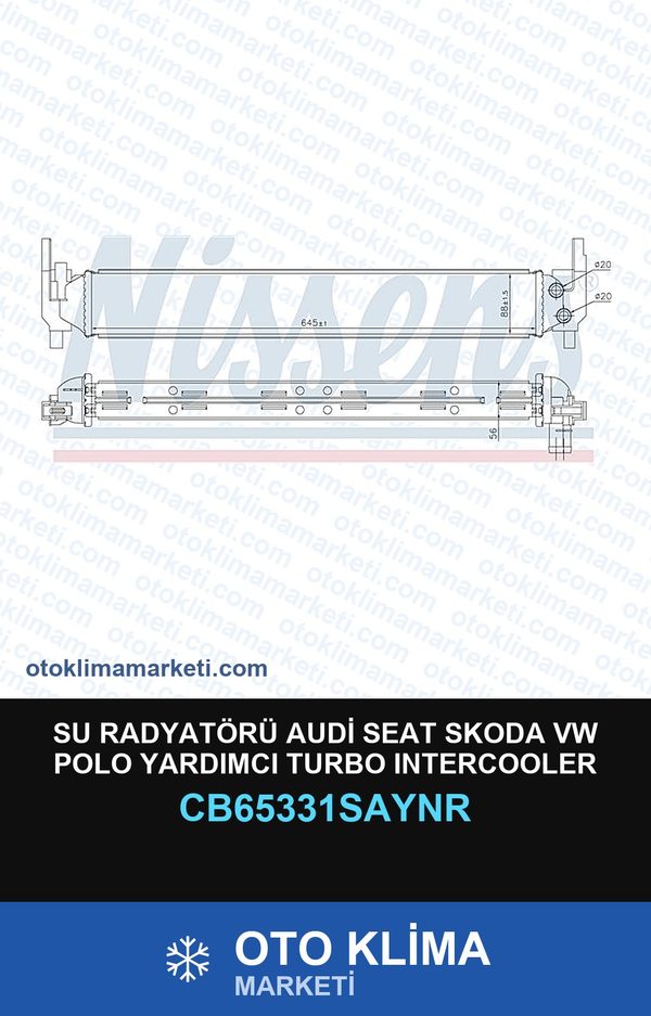 Su Radyatörü Audi Seat Skoda VW Polo Yardımcı Turbo Intercooler Unicore — SU RADYATÖRÜ — UNICORE marka — Uyumlu: AUDI, SEAT, SKODA