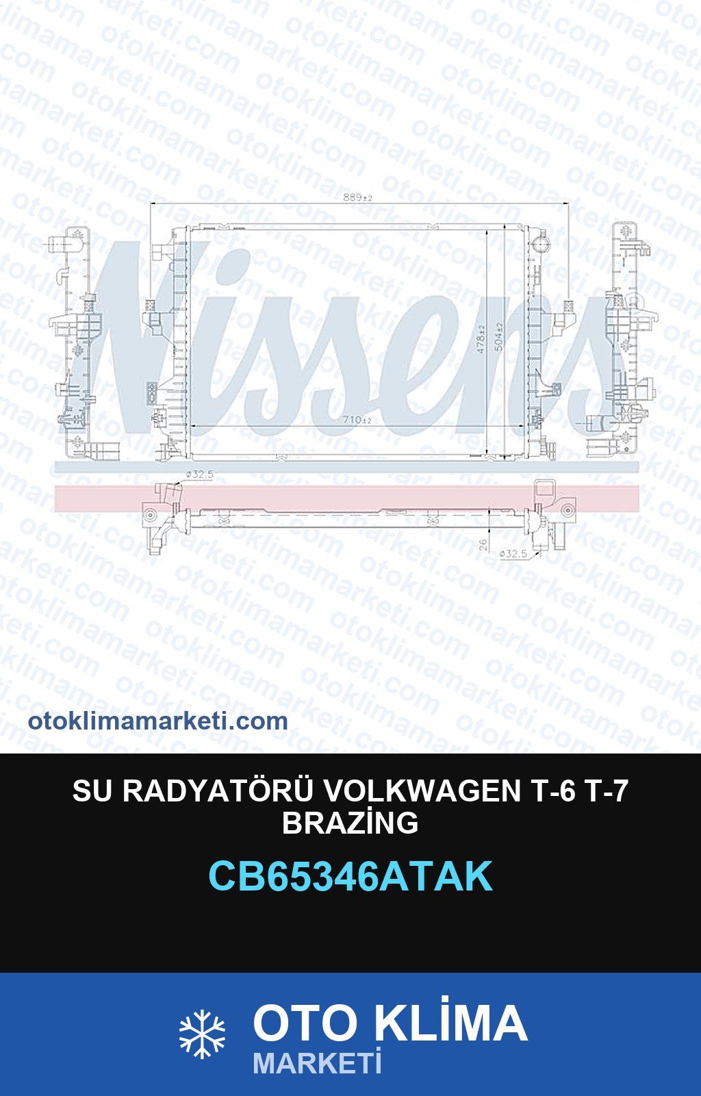 Su Radyatörü Volkwagen T-6 T-7 Brazing — SU RADYATÖRÜ — VEKA marka