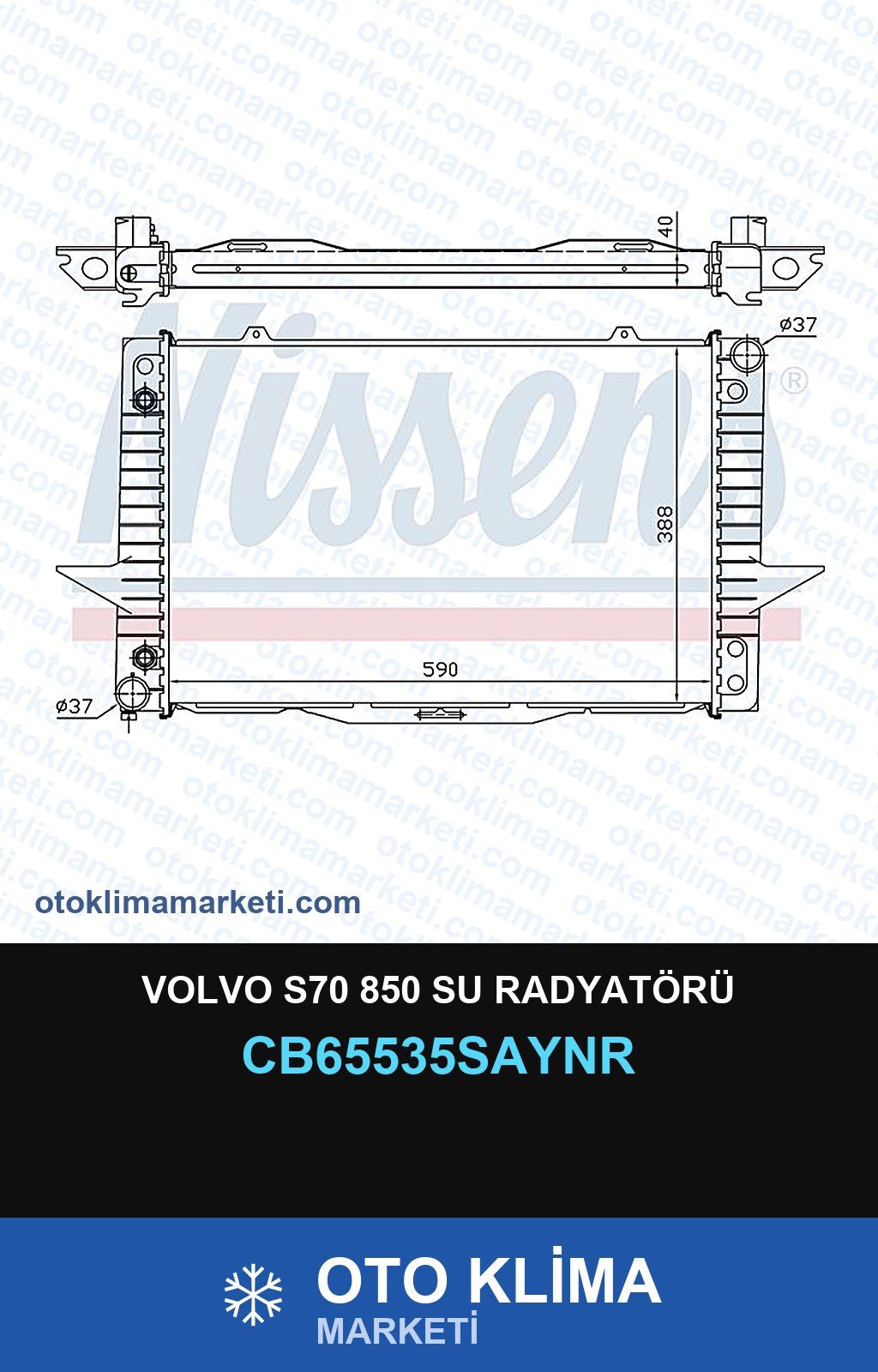 Volvo S70 850 Su Radyatörü — SU RADYATÖRÜ — UNICORE marka — Uyumlu: VOLVO