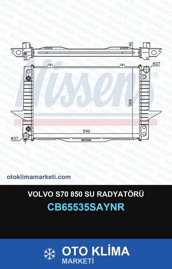 Volvo S70 850 Su Radyatörü — SU RADYATÖRÜ — UNICORE marka — Uyumlu: VOLVO