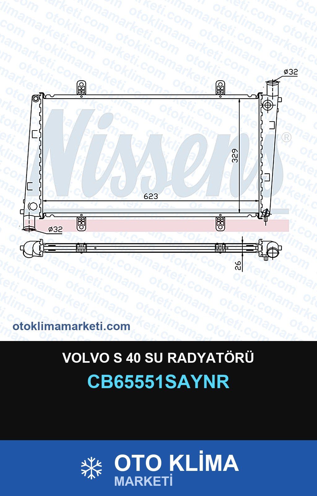 Volvo S 40 Su Radyatörü — SU RADYATÖRÜ — UNICORE marka — Uyumlu: VOLVO