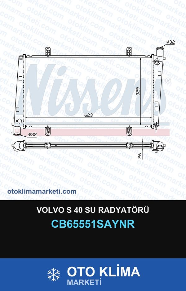 Volvo S 40 Su Radyatörü — SU RADYATÖRÜ — UNICORE marka — Uyumlu: VOLVO