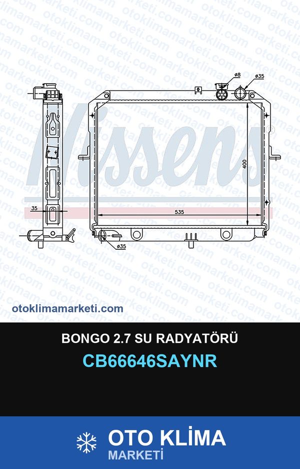 Bongo 2.7 Su Radyatörü — SU RADYATÖRÜ — UNICORE marka