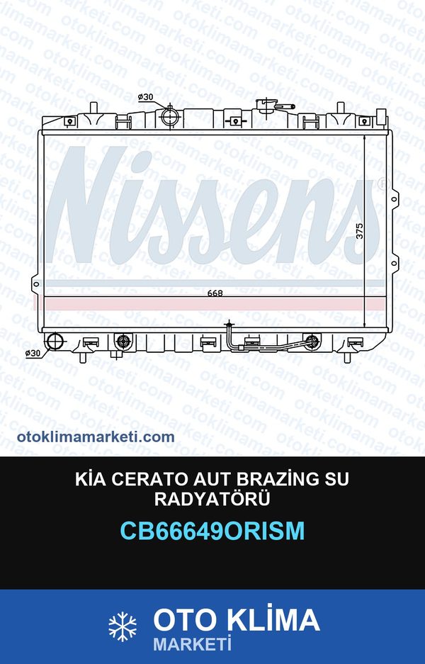 Kia Cerato Aut Brazing Su Radyatörü — SU RADYATÖRÜ — ORİS marka — Uyumlu: KIA